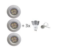 LED Einbaueluchten 3er Set Faretto da Incasso GU10 230V Soffitto Antiruggine [EEK: G]