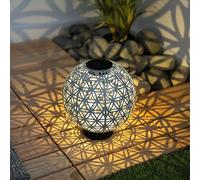 LED Esterni Solare Sfera Luci Luce Effetto Sguardo Concreto Bianco Giardino Deco