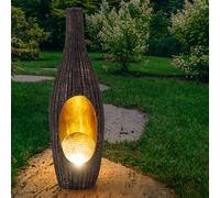LED Esterni Solare Supporto Lampada Rattan Design Decorazione Giardino Crackle