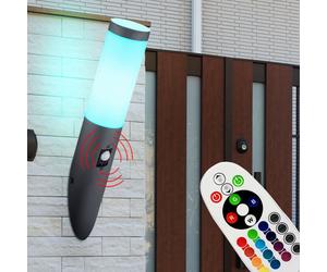 LED Esterno Parete Lampada Dimmerabile Inox Facciate Sensore Cortile Telecomando