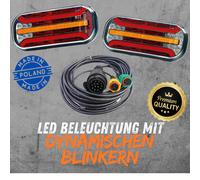 LED Fanali Luci Rimorchio Set Lampeggiatore Freccia Trailer 7M Kit Cavi 13PIN