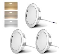 LED Faretti da Incasso per Mobili 230V 3CCT IP44 3.5W 300LM 3PCS Cromati