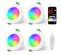 LED Faretti da Incasso RGB 230V 2700K-6500K IP44 65-80mm 4PCS Bianco
