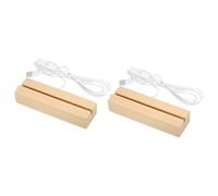 LED Faretto,2pz Rettangolo Legno 4.65" x 0.2" Caldo Bianco Luce Display
