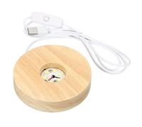 LED Faretto,Rotondo Legno 3.94" Dia Bianco Luce Display Base