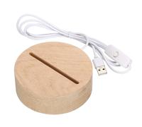 LED Faretto,Rotondo Legno 3.94" Dia Caldo Bianco Luce Display Base Supporto