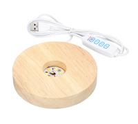 LED Faretto,Rotondo Legno 4.72" Dia 3 colori Luce Dimmerabile Display Base Stand
