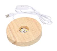 LED Faretto,Rotondo Legno 4.72" Dia Caldo Bianco Luce Display Base Supporto
