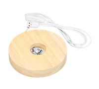 LED Faretto,Rotondo Legno 4.72" Dia Colorato Luce Display Base Supporto