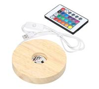 LED Faretto,Rotondo Legno 4.72" Dia Multicolore Luci Display Base Supporto