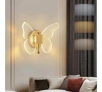 LED Farfalla Lampada Da Parete 3 Colori Regolazione Della Temperatura Applique da Parete Golden 10W Moderna Acrilico Luce da Parete 3000/4000/6000 Interni Camera Letto Soggiorno