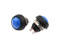 LED Faro Fendinebbia 5 pezzi 2 pin mini interruttore 12 mm 1 A interruttore impermeabile Pbs33b 12 V interruttore a pulsante momentaneo reset non bloccabile Pbs-33b(Blue 5PCS)