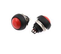 LED Faro Fendinebbia 5 pezzi 2 pin mini interruttore 12 mm 1 A interruttore impermeabile Pbs33b 12 V interruttore a pulsante momentaneo reset non bloccabile Pbs-33b(Red 5PCS)