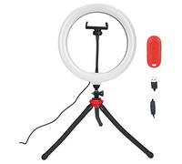LED Fill Light Folding Live Broadcast Selfie Ring Light, Camera Makeup Desk Light with Bluetooth Remote Control, 10.2in Adjustable Brightness for Smartphone Tablet PC Vide