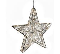 LED Filo Stern 80 Leds Argento 37,5 CM con Timer Natale Decorazione da Appendere