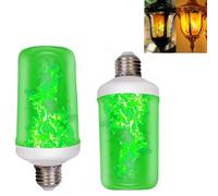 LED Flame Effect Light Bulbs,LED Flame Light Bulb with Gravity Sensing,e27 base,flickering flame night light Outdoor with 4 mode,for Porch Lights, Halloween Party Decorations(2PCS) (Green)