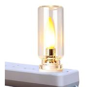 LED Flame Effect Light Plug In Warm Candle Lamp for Home Living Room | Warm White Flame Light,Decorative LED Candle Bulb,Safe Fireproof Base,Glass Shade,Overnight Bedroom Living Room