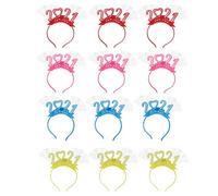 LED Flashing Headband, Glowing Luminous Party Headband with 12 Multi Color LED Lights, Built In 3 Button Batteries for New Year Christmas Birthday Festivals, Comfort Fit Plastic He (Adoro la forcina