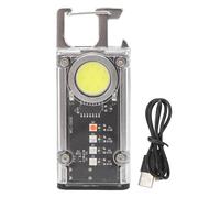 LED Flashlight Mini Multifunctional Strong Portable Rechargeable Magnetic Suction Small Light for Outdoor Camping Hiking (Silver)