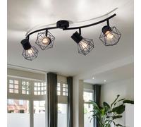 LED Gabbia Pendolo Lampada da Soffitto Nero Filamento Griglia Parete Orientabile [EEK: E]