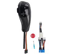 LED Gear Shift Knob Shifter Lever Head Retrofit Kit, Stile Serie F Automatic Gear Knob con LED e Pulsante Start Stop Motore, Impugnatura in Pelle PU per E60 E61 E46 Modelli LHD (Stile in fibra di