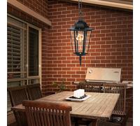 LED Giardino Coprire Lanterna Vetro Appesa Luci Balcone Alluminio Lampada Nero [EEK: F]