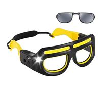 LED Glasses - ABS, 17x17x7cm Rechargeable Smart Headlight Glasses | 5-Mode Motion Sensor Safety Googles, Outdoor LED Headlamp For Camping, Cycling, Running, Fishing, Hiking, Backpacking, Adventure