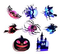 LED Glowing Figurine Decals - 8 Pieces Halloween Light Up Wall Stickers | Peel and Stick 3D Halloween Wall Decorations for Home, Bedroom, Window, Staircase, Entrance Hall