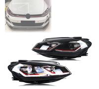 LED Headlights for Volkswagen VW Golf MK7.5 TSI TDI Variant halogen 2017-2020 [not fit GTI/GTD/Rline/MK7] Front Lamps Assembly