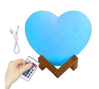 LED Heart Shaped Neon Night Lights - 16-Color USB Rechargeable LED Nightlight | Heart Shaped Light With Stand And Remote Control | For Valentine's Day Bedroom Nursery Living Room Home Office Party Bar