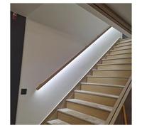 LED il Kit - Maniglia completa in alluminio per interni ed esterni per gradini, 4,8 cm, corrimano rotondo con staffe a parete - finitura naturale 50 cm lunghezza Safe & Design