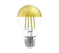 EGLO E27 LED, lampadina a specchio color oro, antiabbagliante, 7,5 Watt (equivalente a 60 Watt), 806 lumen, luce bianco caldo, 2700k, lampadina a specchio, lampadina Edison A60, Ø 6 cm