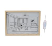 LED Illuminated Wall Art | Dimmable Illuminated Decor with 3 Colors | Illumination Shadow Photo Frame Painting for Bedroom / Living Room / Office (Model 1)