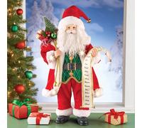 LED Illuminato Babbo Natale W/ Naughty List da Collezione Natale Figurina