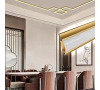 LED Indirect Lighting Aluminum Channel, Crown Moulding Track for Ceiling/Wall Washer, New Chinese Style for Living Room(Gold,26m/85.3ft)