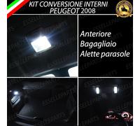 LED INTERNI ABITACOLO PEUGEOT 2008 ANTERIORE + LUCI DI CORTESIA + BAGAGLIAGIO