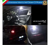 LED INTERNI CITROEN C3 PICASSO CONVERSIONE INTERNA COMPLETA + LUCI TARGA CANBUS
