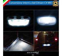 LED INTERNI CITROEN C4 MK1 CONVERSIONE INTERNA COMPLETA + LUCI TARGA CANBUS