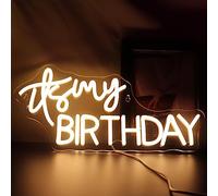 Led "It's My Birthday" Segno al Neon per La Stanza Delle Ragazze Home Art Wall Decor Festa di Compleanno Finestra Soggiorno Decor Regalo di Compleanno (bianco caldo)