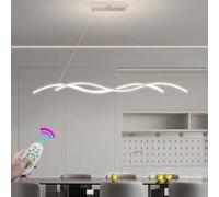 LED Lampada a Sospensione 55W Dimmerabile per Lampada da Pranzo da Tavolo da Pranzo Lampadario Moderna Ondulato con Telecomando Sala da pranzo Ufficio Cucina Soggiorno Lampadari (Bianco, L90cm)