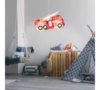 LED Lampada a Sospensione Pompieri Auto Coprire Bianco Rosso Cameretta Bambini [EEK: F]