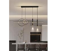 LED Lampada a Sospensione Sala da pranzo, Tavolo da pranzo Lampadario, Moderni Minimalista Plafoniera Dimmerabile 3000-6500K Altezza Regolabile Soggiorno Camera da letto Decor Luci (Nero 120cm)