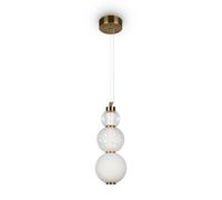 LED Lampada A Sospensione Vetro Metallo B: 14,7 CM On Oro Bianco Schermo Palla [EEK: G]