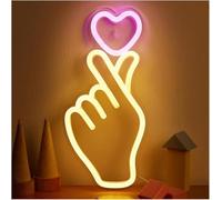 LED Lampada al neon Insegna al per neon a LED da parete con cuore a forma di mano per per camera letto, festività