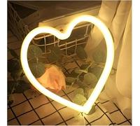 LED Lampada al neon Lampada da atmosfera rilassante a forma di cuore, insegna al per neon con luce per camera letto, soggiorno, casa, festa(A)