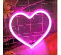 LED Lampada al neon Lampada da atmosfera rilassante a forma di cuore, insegna al per neon con luce per camera letto, soggiorno, casa, festa(C)