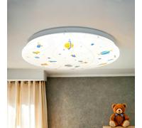LED Lampada Camera Bambini Soffitto IP44 Ø 33,5 CM Tondo Bianco Colorato 4000 K [EEK: E]