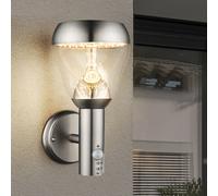 LED Lampada Da Esterno Casa Porta Illuminazione Parete Inox Vetro Faretto Sensor