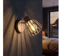LED Lampada Da Parete Globo Wandstrahler Marrone Metallo H 15 Cm Schwenkbar