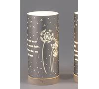 LED Lampada da Tavolo con Detto Vivere Ogni Aufgenblick H.20cm Grigio Timer [EEK: G]